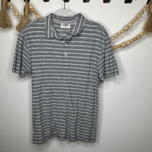 Linksoul Gray White Stripe Polo